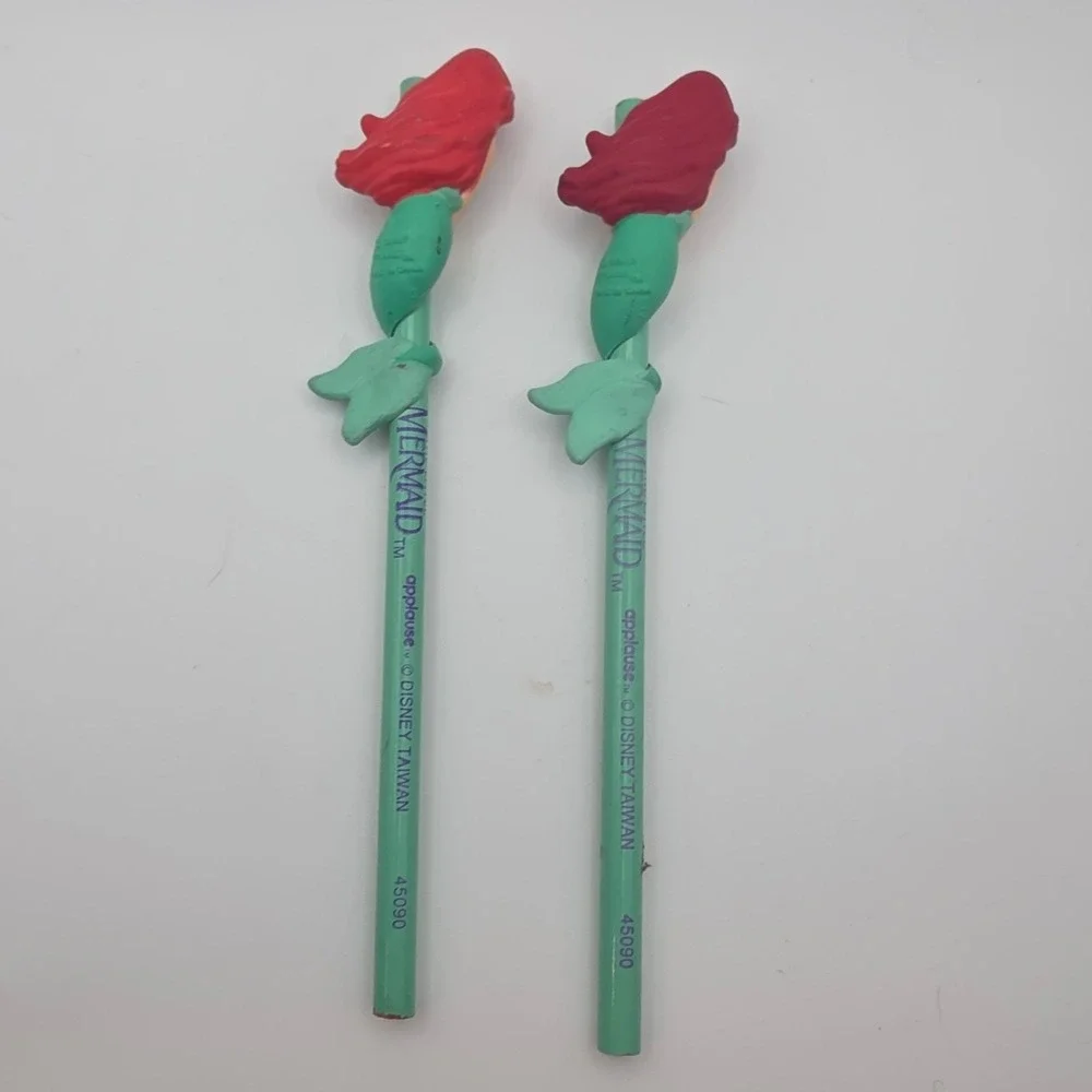 Disney Little Mermaid Ariel Pencil Set 2pc Green Fair Applause Dirty